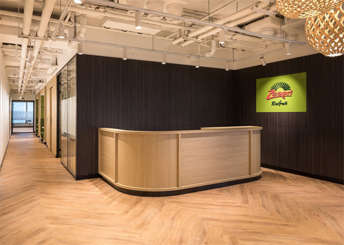 Zespri佳沛奇異果總部辦公室前臺裝修實(shí)景圖