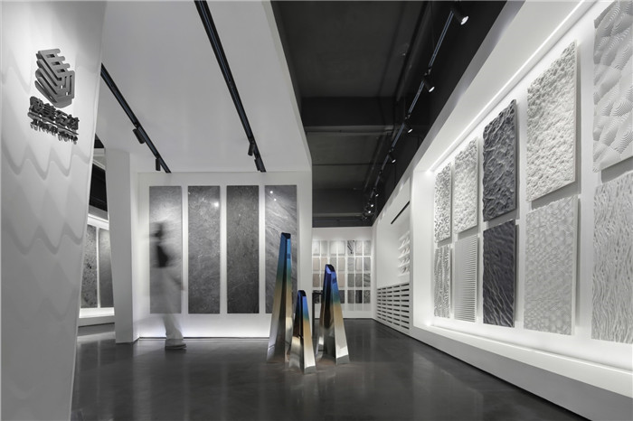 黑白灰構(gòu)造極簡(jiǎn)藝術(shù)風(fēng)駿美石材展廳展示區(qū)裝修設(shè)計(jì)方案