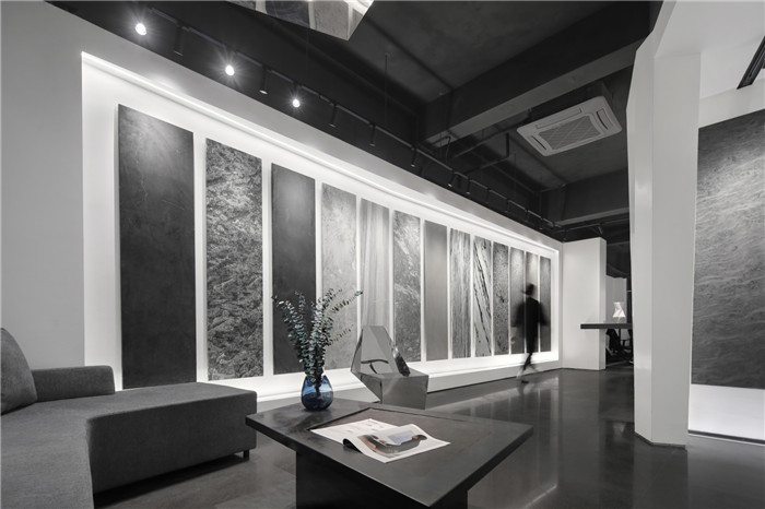 黑白灰構(gòu)造極簡(jiǎn)藝術(shù)風(fēng)駿美石材展廳展示區(qū)裝修設(shè)計(jì)方案